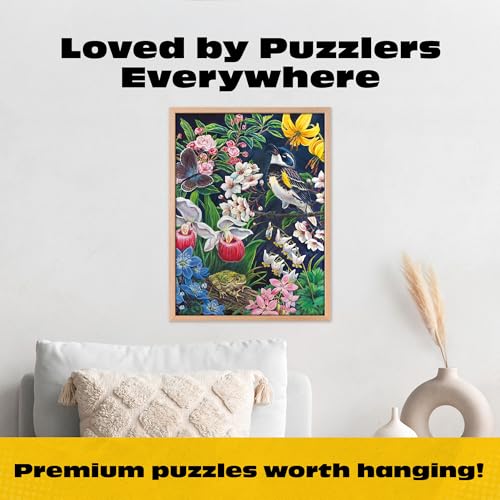 Buffalo Games - Bird's Serenade - Rompecabezas de 1000 piezas para adultos | Licencia oficial, hecho en USA, cartón reciclado, tamaño terminado 26.25 x 19.75 pulgadas, incluye póster tamaño completo, regalo miniatura 6