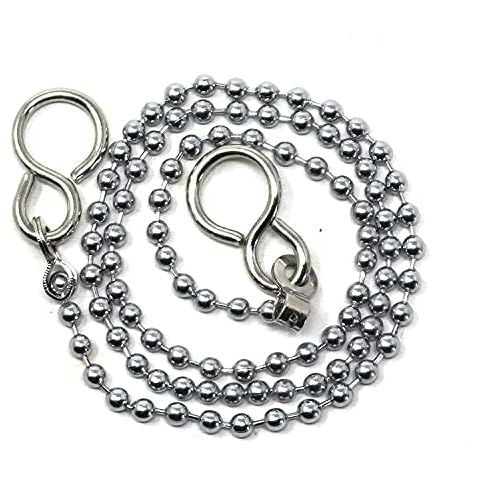 fiXte Ball Type Replacement Bath Sink Chain with Fitted S Hook Chrome Plated 300 (12") Cover