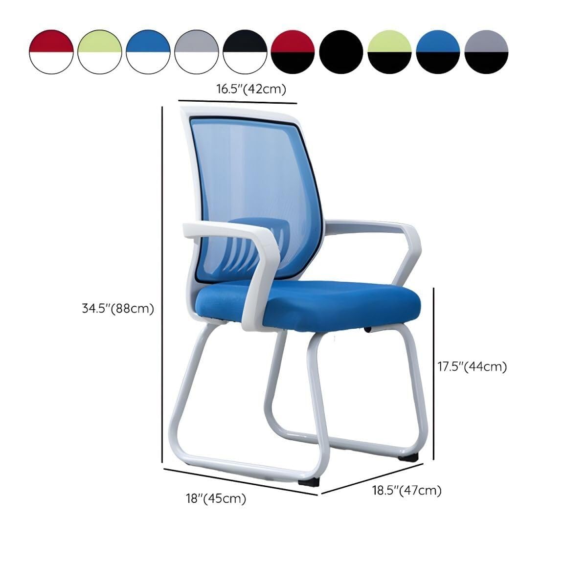 Komercyjny zestaw krzeseł konferencyjnych z podparciem lędźwiowym do recepcji i spotkań w biurze - 4-częściowy biało-czarny ergonomiczny design