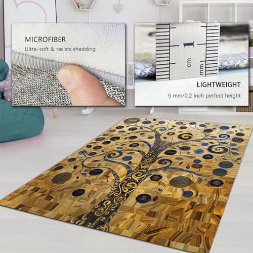Tapis Gustav Klimt lavable en machine pour salle à manger - 5