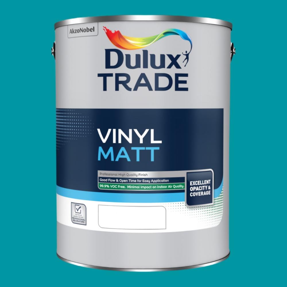 Paint Stop Mixed Colour Dulux Trade Vinyl Matt Teal Touch 5L