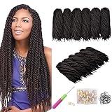 ❤Marley Hair Advantages: 100% fibra de baja temperatura, cabello marley de alta calidad para giros.Las extensiones de cabello afro rizado suaves y esponjosas alargan el cabello y agregan volumen sin enredos.