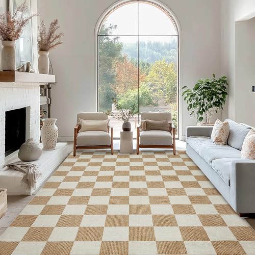 Tapete decorativo beige y blanco 60x96 cm miniatura 2