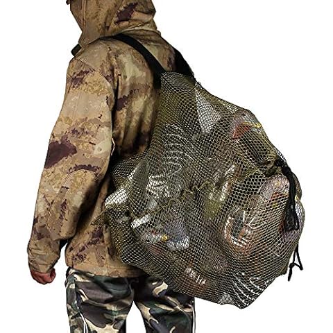 MOPHOEXII Hunting Bags Mesh Duck Decoy Bag for Goose Turkey Hunting Waterfowl Backpack, Army Green Decoys Bag with 2 Shoulder Straps (Army Green-1 Pack) Cover