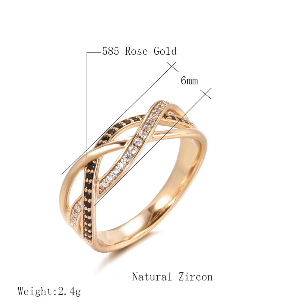 Kienl Hot Red Zircone naturale Anello vintage Orecchini Collana per le donne Lusso 585 Colore oro rosa Indossare quotidianamente 3 pezzi Set di gioielli  36