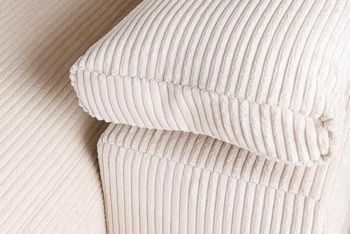 Riess Ambiente Design Ecksofa Atmosphere XL 245cm - Beige - Cord Federkern 3-Sitzer inkl. Kissen Eckcouch Couch Sofa – Bild 4