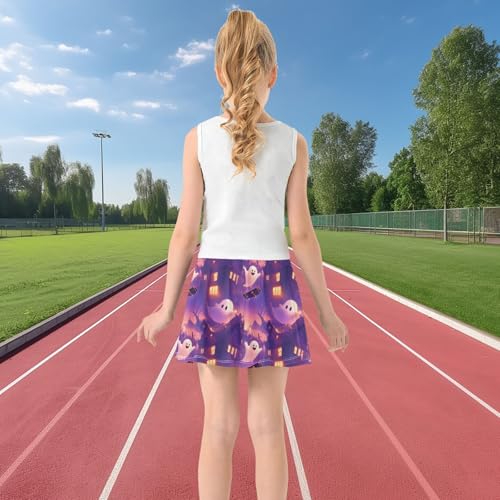 visesunny Girls Flowy Pleated Skirt Purple Magic Ghost Tennis Golf Fashion Short Skorts for Casual Dance Outfit3