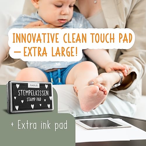 AMARI ยฎ Baby Footprint Set including 2 Animal Posters & Clean Touch Pad, Baby Footprint Ink Pad, Footprint Kit - Image 2