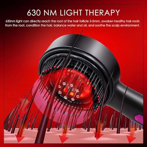 Image of effora's 3-1 red light therapy scalp massager | oil massager for scalp hair | electric hair massager comb | hair massager machine | 3 In 1 hair oil applicator | head relaxation at home |
