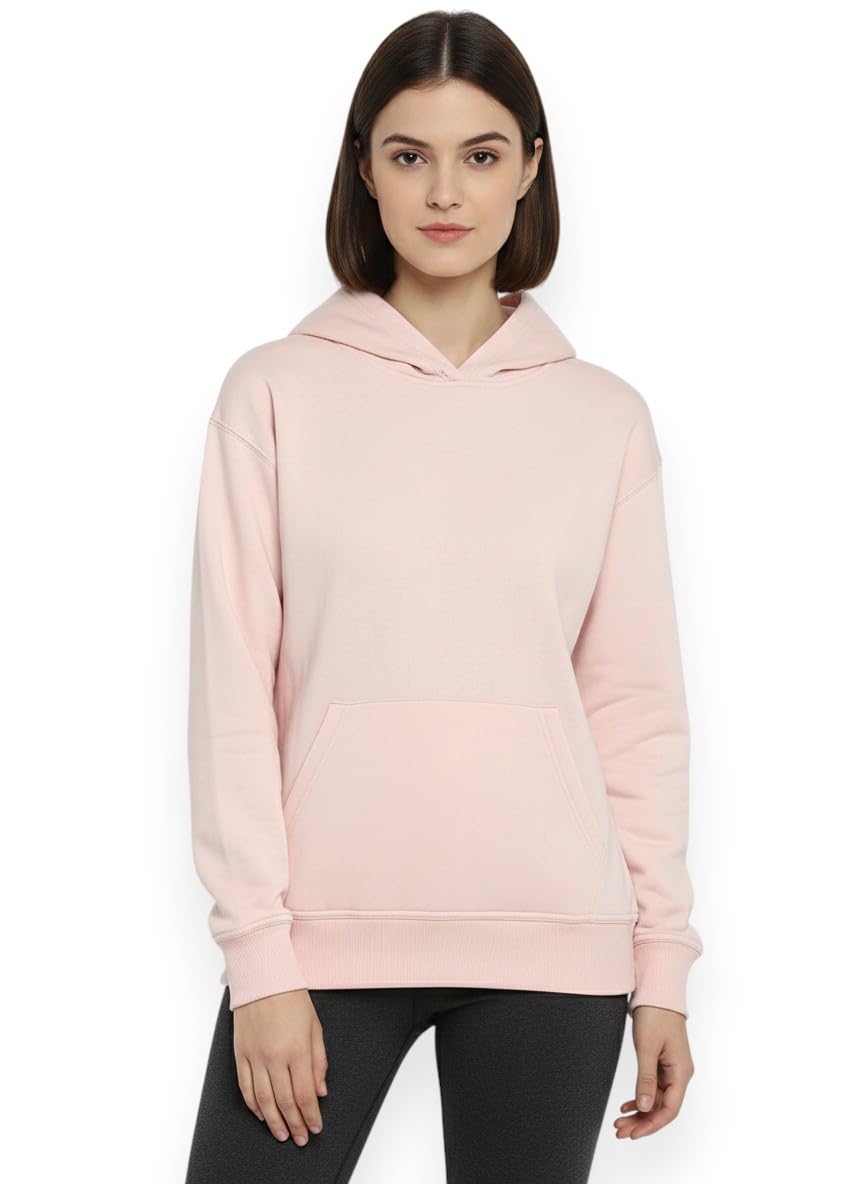 Jack & Jones Women's Cotton Blend Hooded Neck Hoodies in neutral