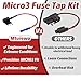 4 Pcs Micro 3 Fuse Tap, Add a Circuit Adapters, Expandable Blade Style 12V Fuse Holders, Wide Compatibility, Easy Installation, Complete Kit for Car Electronics