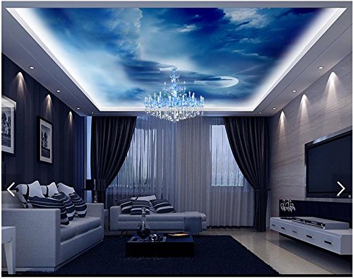 Mznm 3D Photo Wallpaper 3D Ceiling Wallpaper Murals Dreamy Heaven Castle Ceiling Murals Wall 3D Living Room Wallpaper-120X100Cm