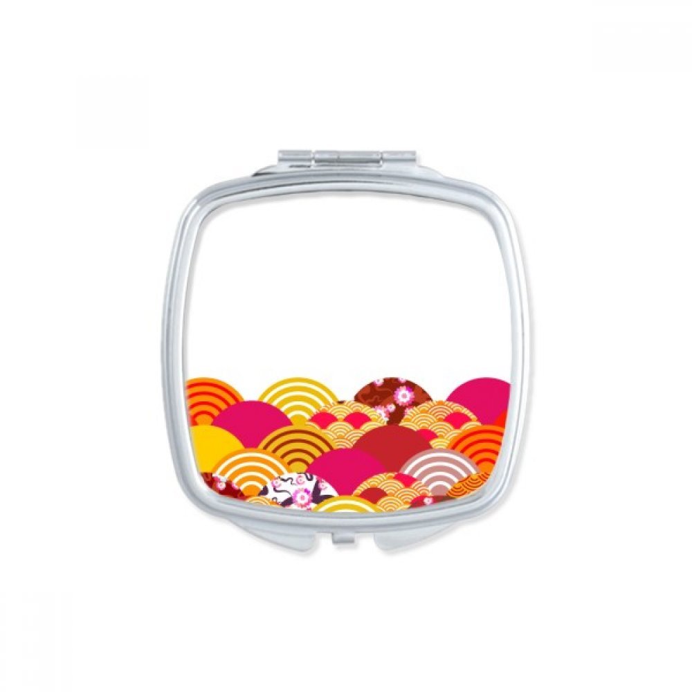 Miroir compact carré sakura portable et miroir de poche maquillage