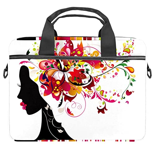 Housse ordinateur 13.3 pouces bandoulière femme, sac portable 14 pouces imprimé fleuri chic