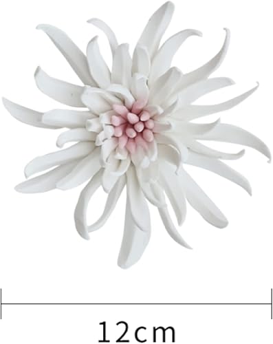 Miniatura 2 de Decoración para colgar en la pared con flores de romero blanco hecho a mano, escultura artificial 3D, decoración de pared, arte y regalo de boda