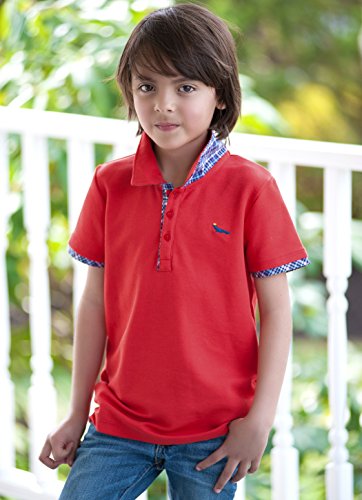 Toddler Boys' Red Pique Polo Shirt - 100% Pima Cotton - Short Sleeve Tennis Shirt4