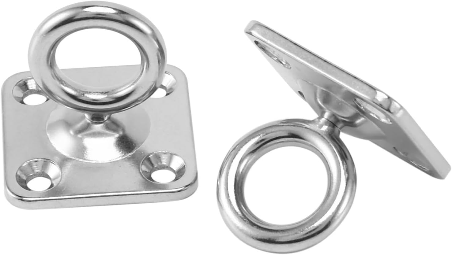 2 Pcs Square Swivel Pad Eye Rotatable Ceiling Hook Wall Mounted Hook Stainless Steel Eye Pad Plate for Yoga Swings Hammock
