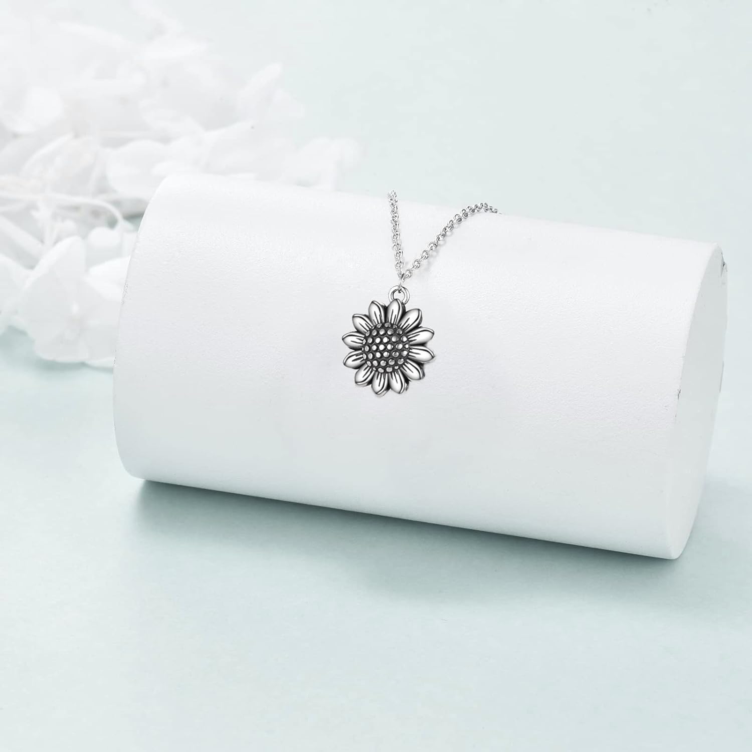 POPLYKE Sunflower Necklace for Women 925 Sterling Silver Sunflower Jewelry for Women You are My Sunshine Gifts - Image 4