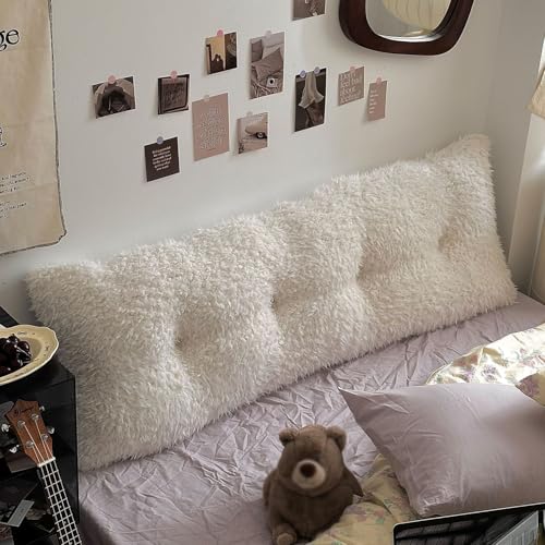 Coussin de tête de lit de luxe 180 cm en peluche épaisse et capitonnée