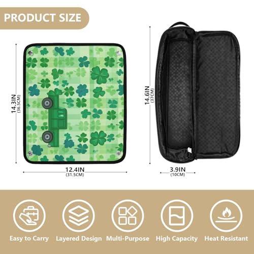 Bolso de viaje para herramientas de cabello para mujer con tapete resistente al calor impermeable para rizadores, planchas, alisadores miniatura 4