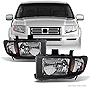 AKKON - For Honda Ridgeline OE Replacement Black Bezel Headlights Driver/Passenger Head Lamps Pair New