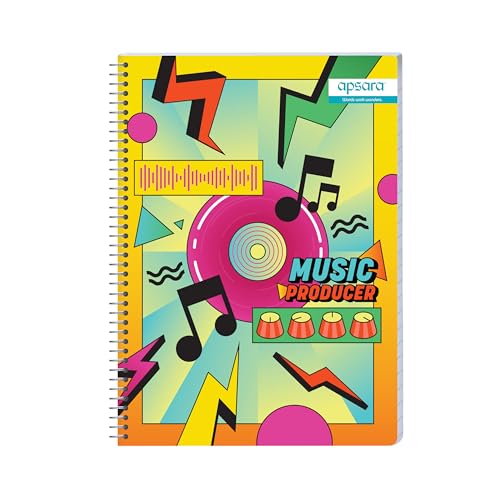 Image of Apsara Spiral Notebook 5Subject 29.7X21 252Pages Unruled 60gsm for School, College Students and Professionals (Covers May Differ)