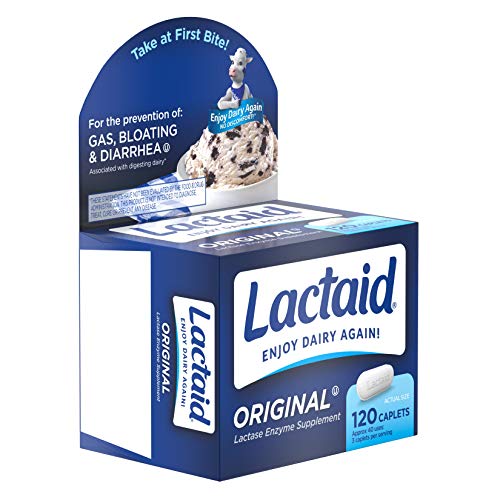 Lactaid Original Strength Lactose Intolerance Relief Caplets With Natural Lactase Enzyme, 120 Ct (Pack Of 4) #TOP6
