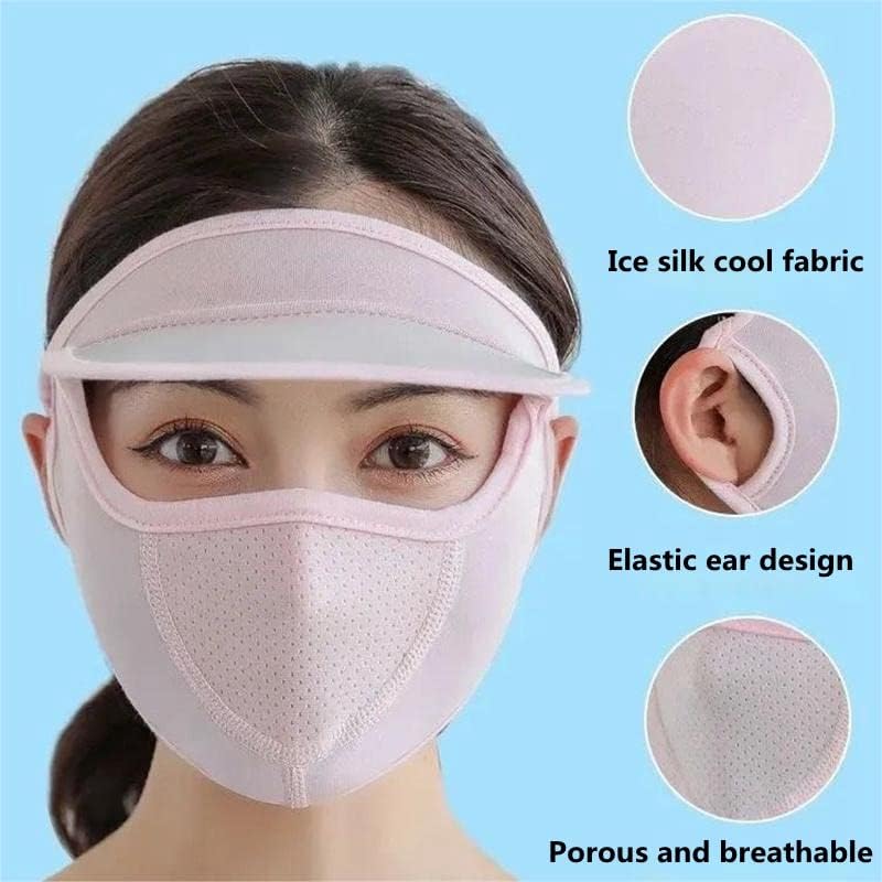 Ice Silk Full Face Mask Sombrero para Mujer Protección UV miniatura 4