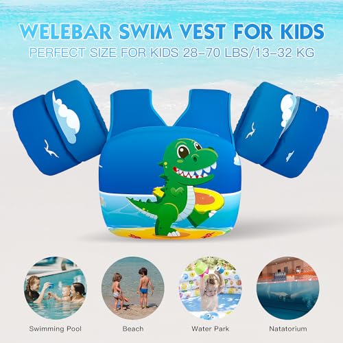 Welebar Swim Vest for Toddler, Suit for Kids 28-70 lbs, Floaties for Boys and Girls Swimming Aid, Training, Suit for Infant/Toddler/Children - Thumbnail 2