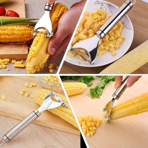 Image of Magic Corn Peeler, Stainless Steel Corn cob Peeler, Simple Corn Peeler for Corn cobs, Convenient thresher Corn Cutter, Small Kitchen Tools RCP-1
