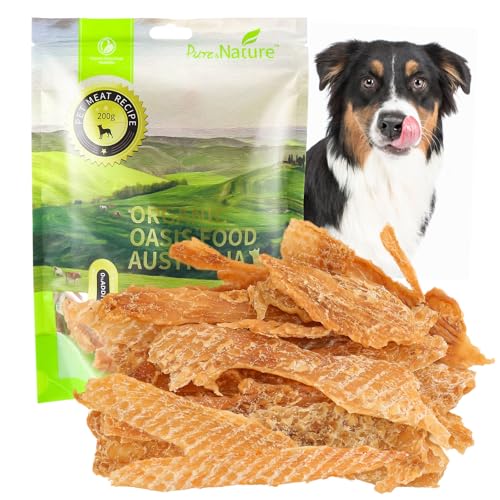 Snack per cani a base di pollo essiccato, realizzati con petto di pollo 100% vero, snack per l'addestramento dei cani, snack sani, ricchi di proteine, salutari e facilmente digeribili