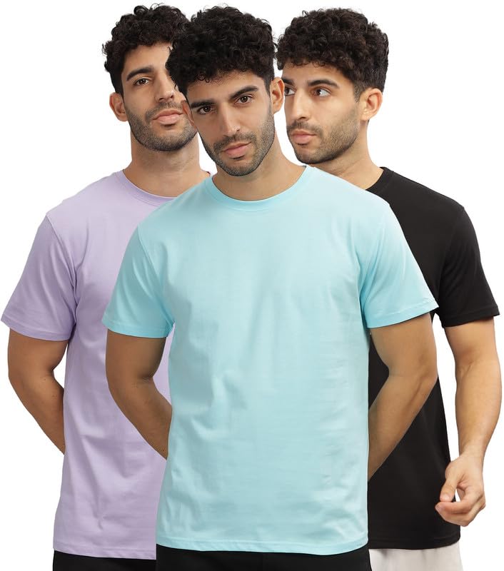 Image of XENOVAURBAN Unisex Regular Cotton Combo of 3 Solid Color Tshirt