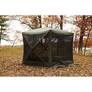 Gazelle 5 sided outdoor portable pop up screened gazebo canopy tent with carry bag and stakes for parties and other outdoor occasions alpine green  urban country home decor