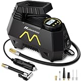Tire Inflator Portable Air Compressor, Air Pump for Car Tires-9.84 Ft Cord,12V DC-Powered Auto Pump with Digital Pressure Gauge,Emergency LED Light, Car Accessories for Motorcycle Bicycle Ball Balloon