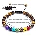 Hamoery Men Women 8mm Lava Rock Chakra Beads Bracelet Gifts Braided Rope Natural Stone Yoga Bracelet Bangle(Tiger Eye)