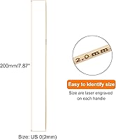 Vista 2 de HARFINGTON 5 piezas de agujas de tejer de bambú de doble punta tamaño US 0 (2 mm) carbonizadas de 7.9 pulgadas (20 cm) rectas para tejer creativa