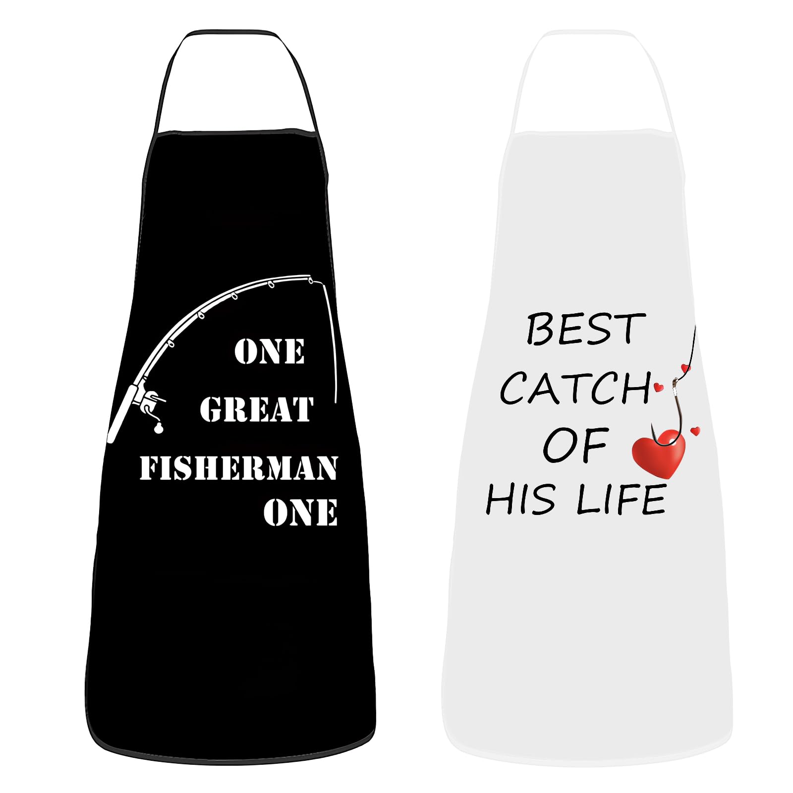 volumoon 2 Parejas Delantales, Delantal Cocina Pareja, Delantales de Cocina para Hombres y Mujeres, Delantal Impermeable, Tamaño Ajustable, Regalo para Bodas, Compromisos, San Valentín