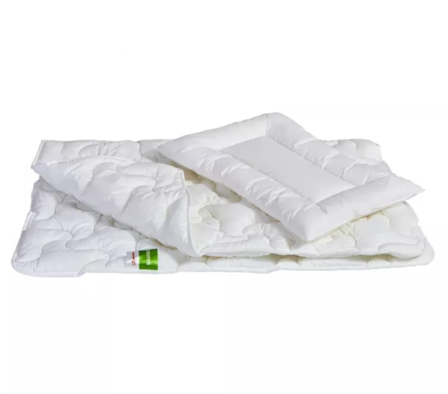 babywalz kołdra pikowana z bambusem (2-częściowa) – kołdra pikowana (100 x 135 cm) i płaska poduszka (40 x 40 cm) do łóżeczek dziecięcych – z wiskozą z włókien bambusowych