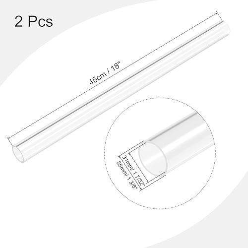 Miniatura 2 de MECCANIXITY Tubo acrílico transparente rígido redondo 31mm (1.2") ID 1.378 in (1 38") OD 18" para lámparas y linternas, sistema de refrigeración por
