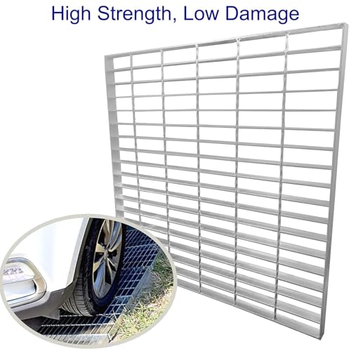 Image of Galvanized Steel Drain Grate, Driveway Channel Cover 24x24 in
