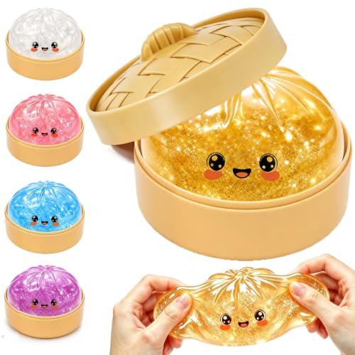 Gold Squishy Dumpling, Cute Squishies Squeeze Stress Balls Fidget Sensory Squishy Toy for Holiday Party Birthday Gifts