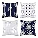 CAROMIO Kissenbezug 45x45cm 4er Set Samt Kissenbezüge Weich Muster Sofakissen Moderne Geometrische Dekokissen Zierkissenbezug Kissenhülle für Sofa Wohnzimmer Schlafzimmer ,Blau