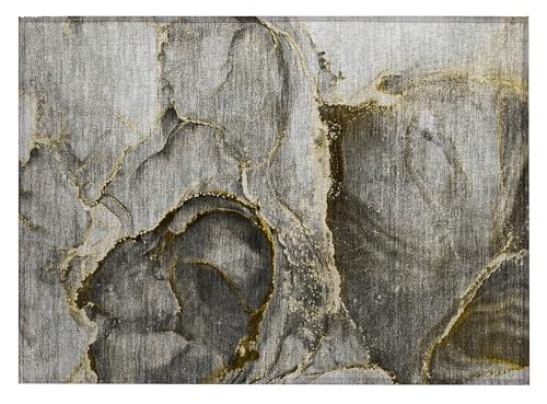 Addison Rugs Chantille ACN525 Gold 1'8" x 2'6 Indoor Outdoor Area Rug, Stain Resistant, Machine Washable, Non Shedding, Bedroom, Living Room, Dining Room, Kitchen Rug