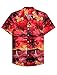 Kurz Urlaub  günstig Kaufen-siliteelon Hawaii Hemd Männer Kurzarm Red Hawaiihemden Regular Fit Button Down Beach Shirts Urlaub, Am Strand, Sommer,Groß