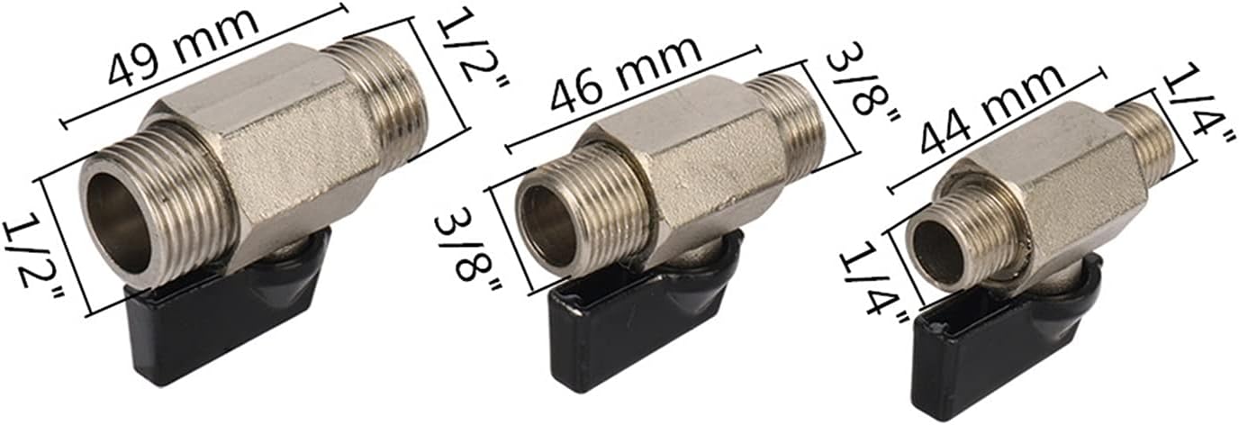 Hose Connector Adapter Miniature Brass Ball Valve 1/4" 3/8" 1/2" Bsp Threaded Connection Garden Irrigation Control Valve Switch Water Pipe Fitting 1 Piece/Sier