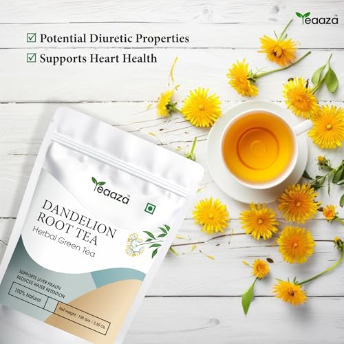 Image of Teaaza Dandelion Root Tea | 100 Grams-50+ Cups | Dandelion Tea for Liver Detox | Improves Kidney Function & Digestive Health | Loose Tea Leaves | Caffeine Free