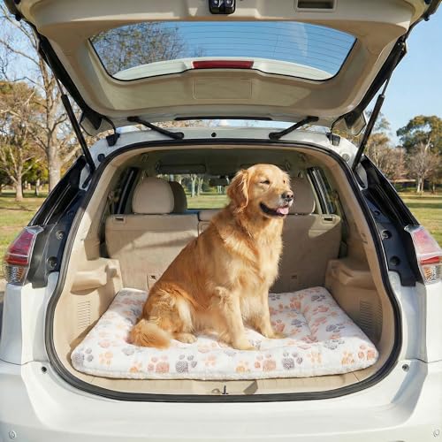 Reversible Dog Bed Mat - 41" x 31"Soft Dual-Sided Plush Pet Pad for Large Medium Small Dogs and Cat, Fully Washable Fleece Sleeping Mat, Warm Cushion for Crates, Kennels & Floors — view 4