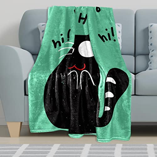 Plaid polaire chat vert pour protéger canapé des poils