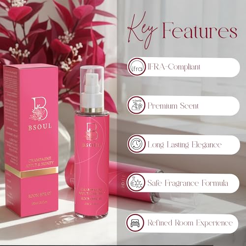 Image of BSOUL Air Freshener Spray 100 ML Pack Of 2 Champagne Apple & Honey | Calming Floral Room & Nature Inspired Fragrance for Car Non-Toxic & Long-Lasting Room Freshener