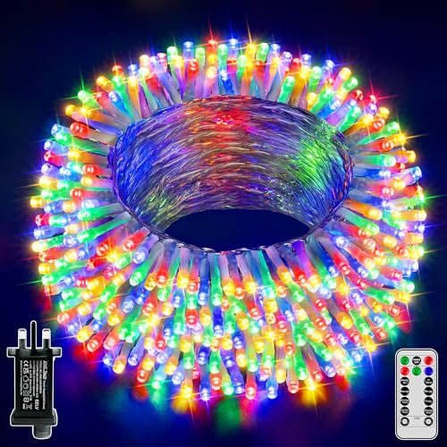 Hopexy Fairy Lights Plug in 20m 200 LEDs Fairy Lights Mains Powered with Timer Waterproof Multicolour String Lights with Remote/8 Modes/Indoor Outdoor for Bedroom Patio Party Tree Decorations